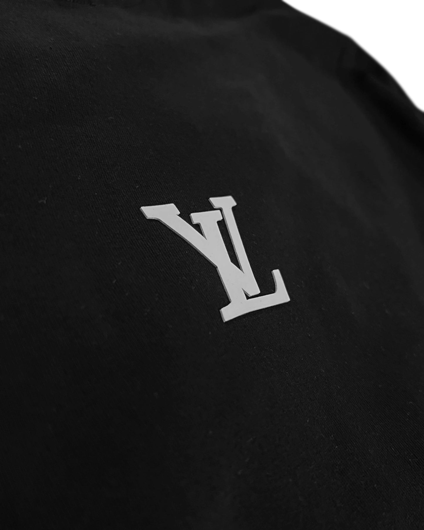 Nadrozmerné tričko Louis Vuitton - LV Rubber Logo - čierne