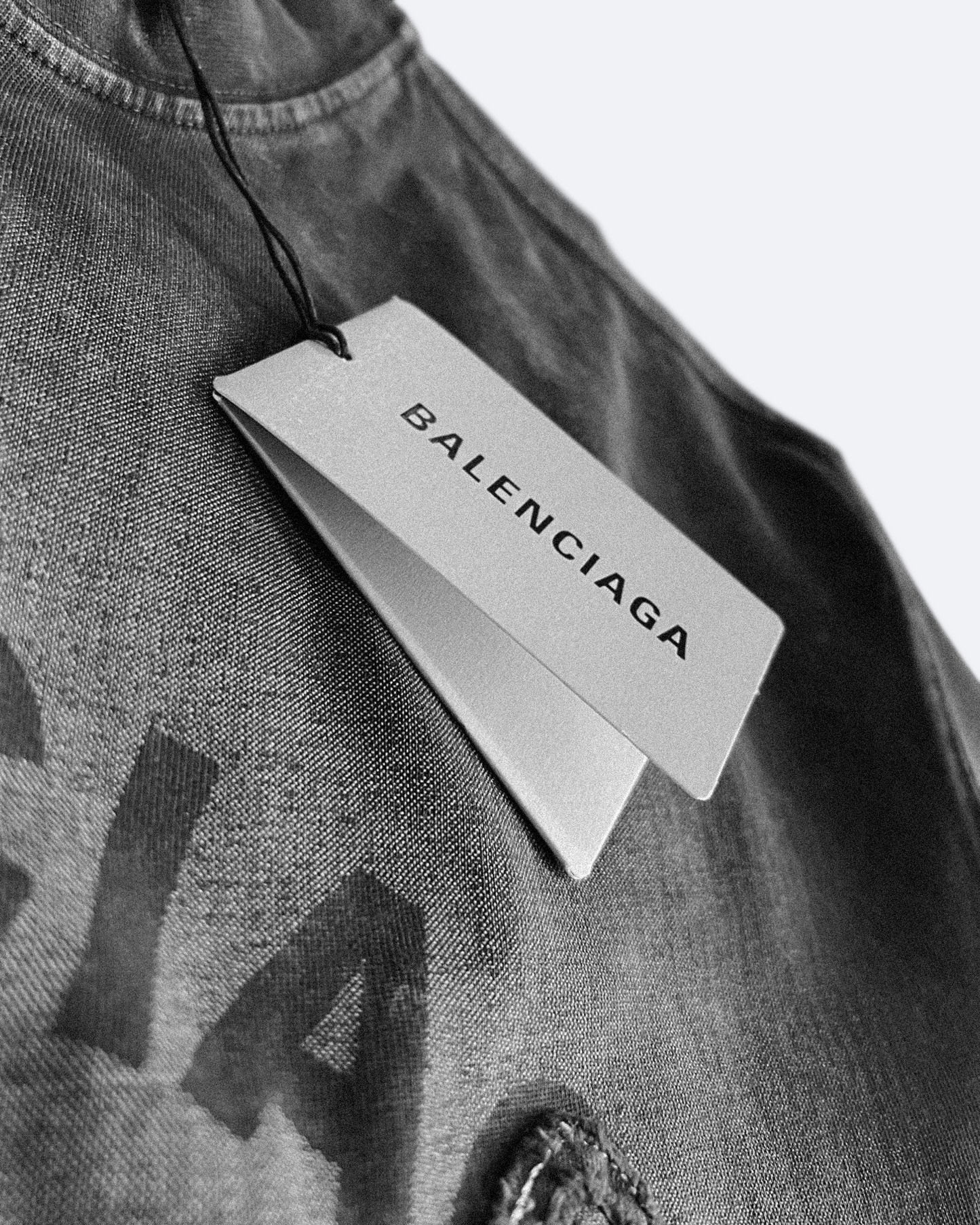 Balenciaga - Curved Logo T-Shirt - Gray