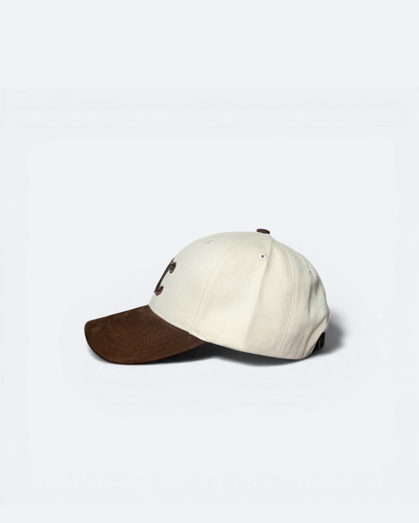 Celine - Logo Embroidery Cap - Cream/Brown