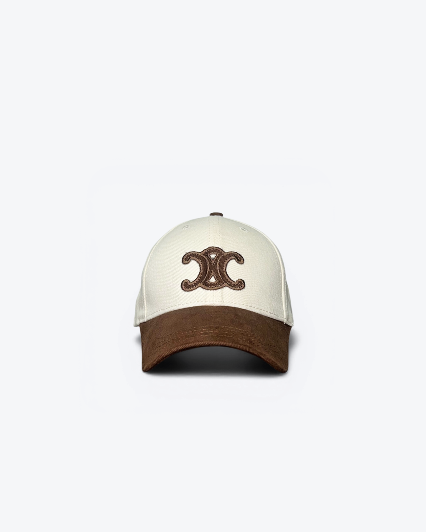 Celine - Logo Embroidery Cap - Cream/Brown