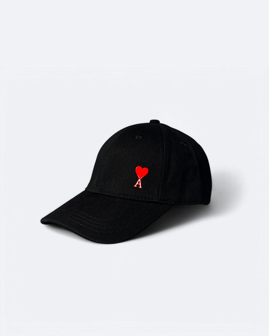 AMI - Red Heart Cap - Black