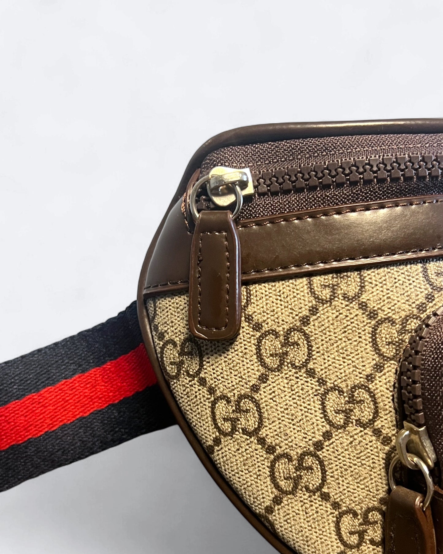 GC - GG Canvas Stripe Crossbody Bag - Beige/Brown