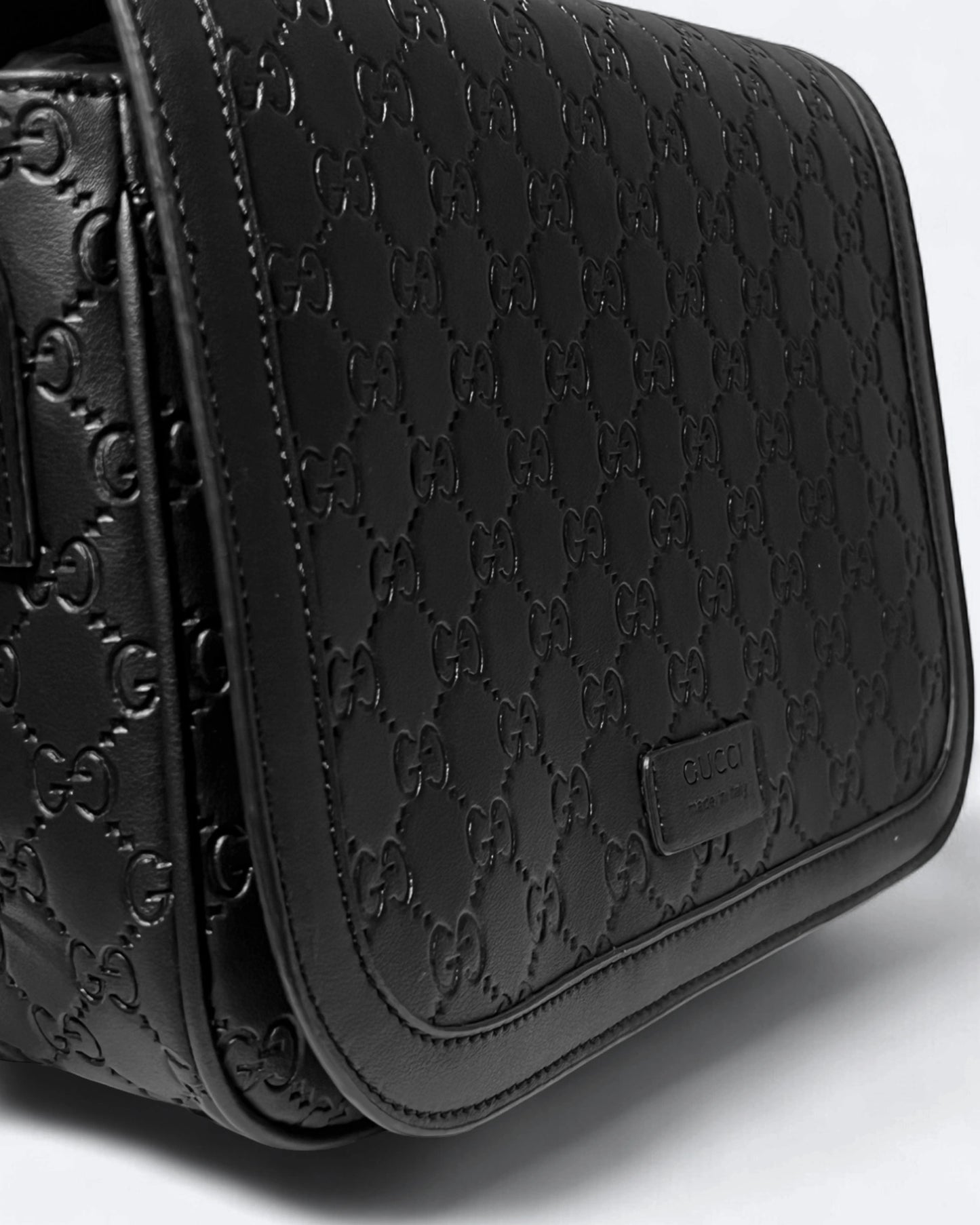 GC - GG Embossed Messenger Bag - Black