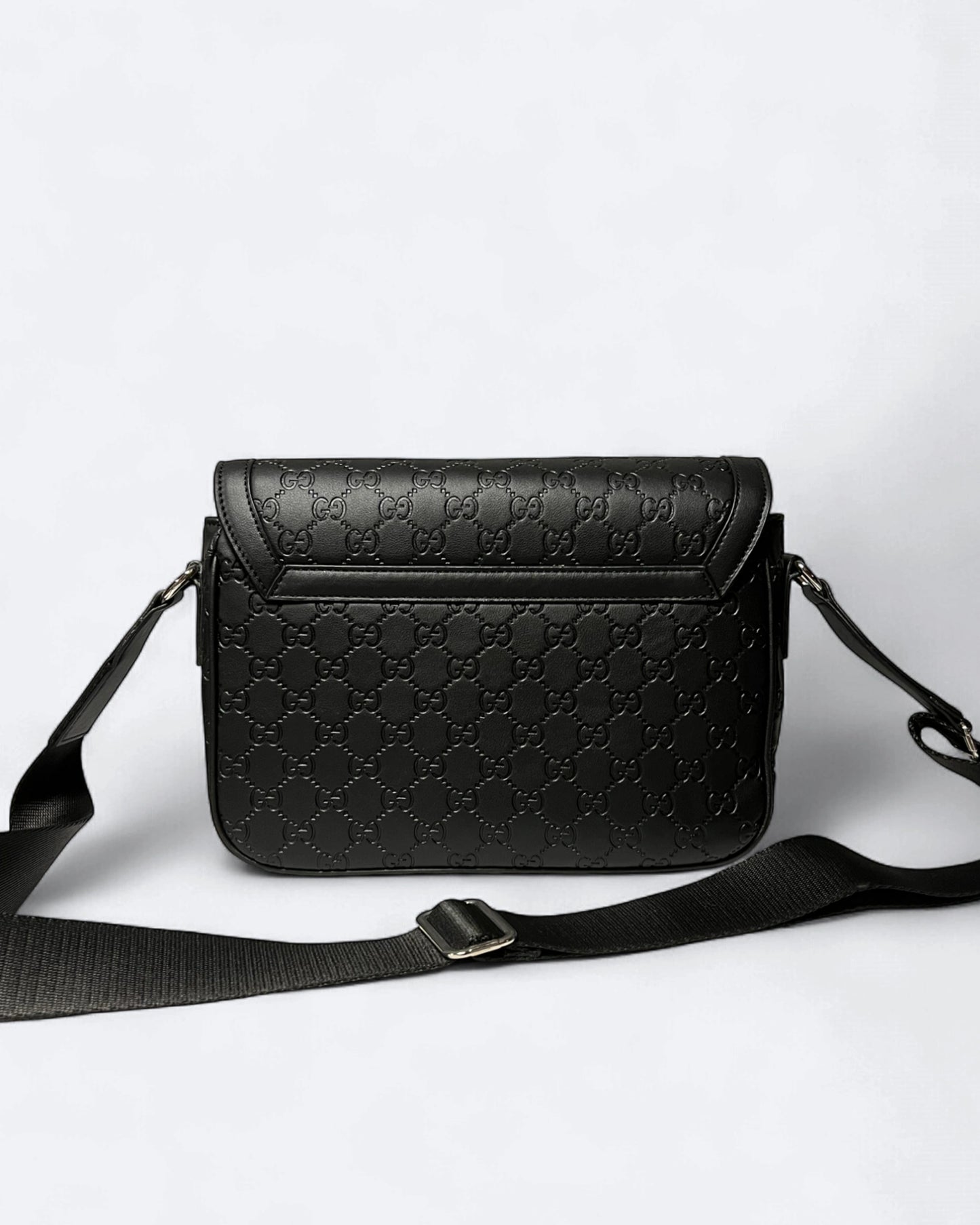 GC - GG Embossed Messenger Bag - Black
