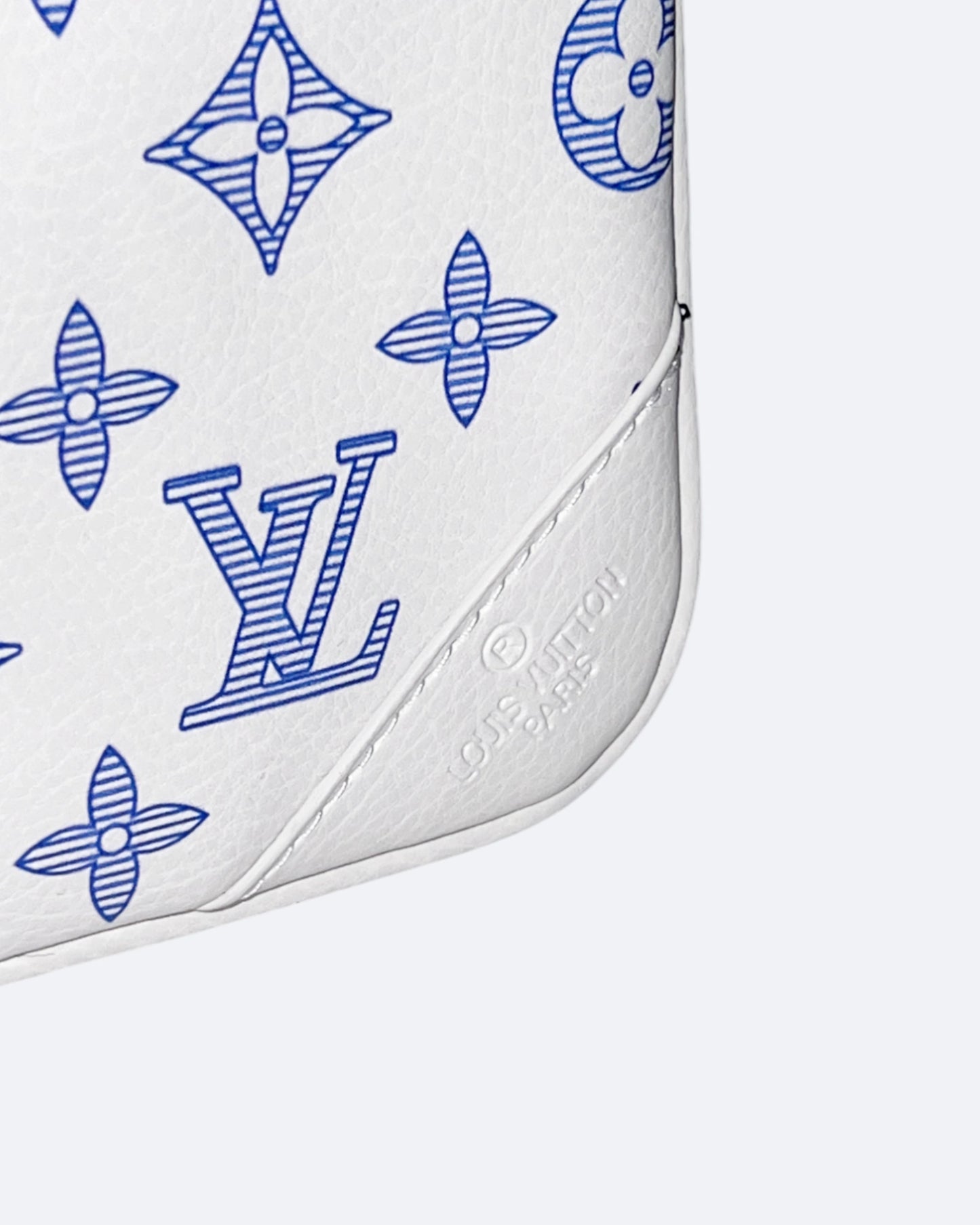 LVTN - Monogram Pattern Trio Set Bags - White/Blue