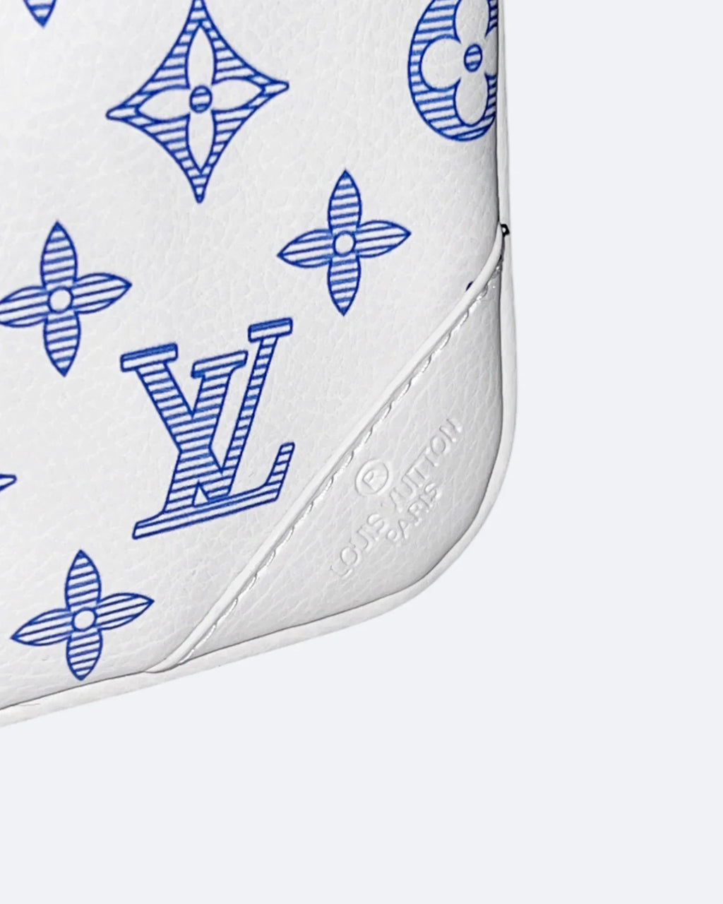 LVTN - Monogram Pattern Trio Set Bags - White/Blue