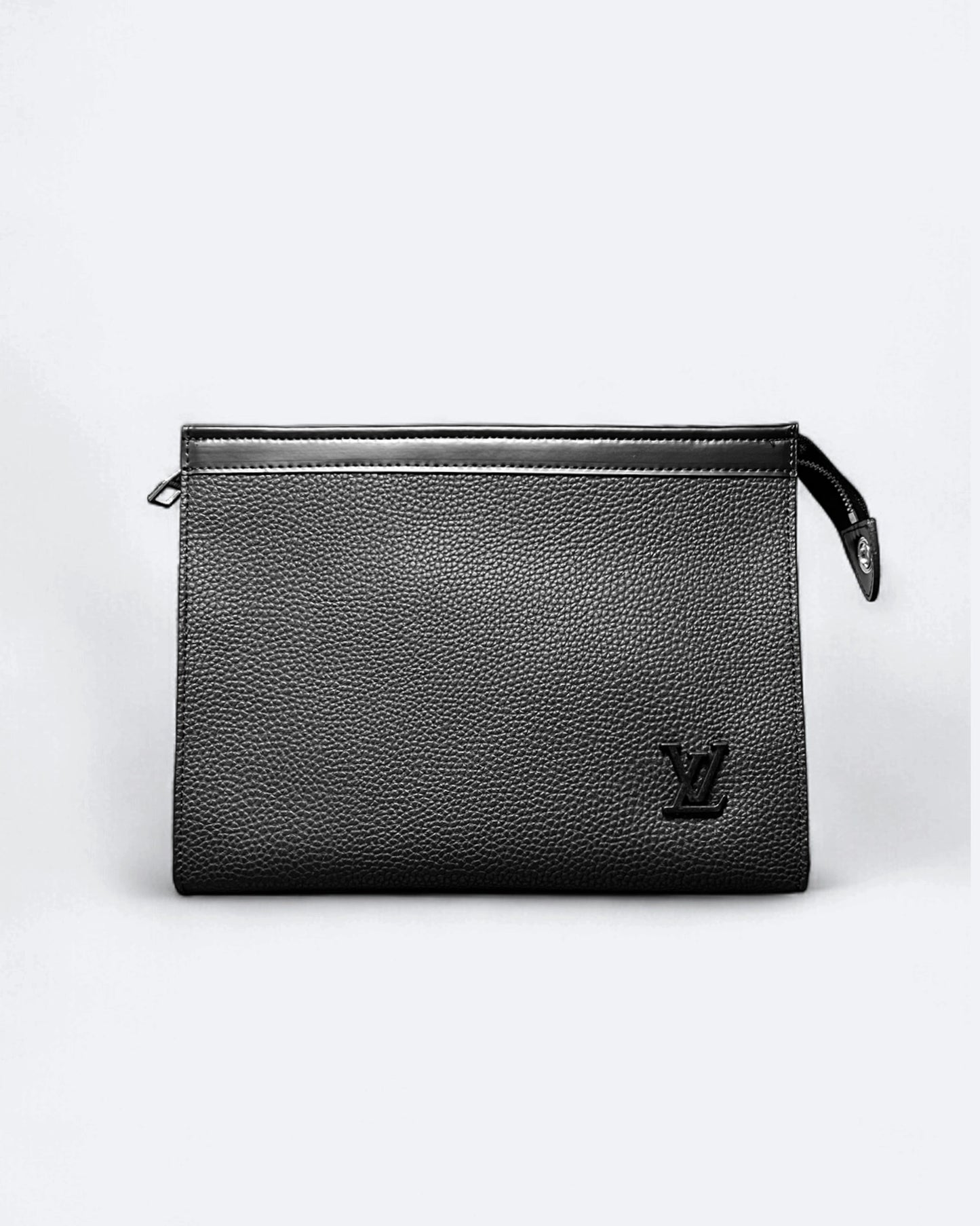 LVTN - Black Monogram Leather Clutch - Black