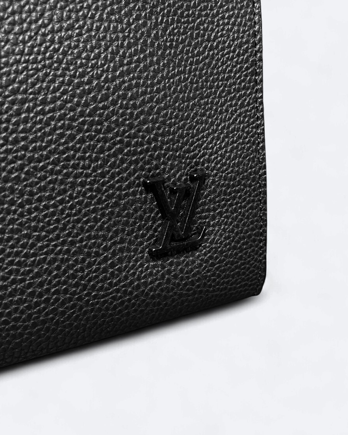 LVTN - Black Monogram Leather Clutch - Black