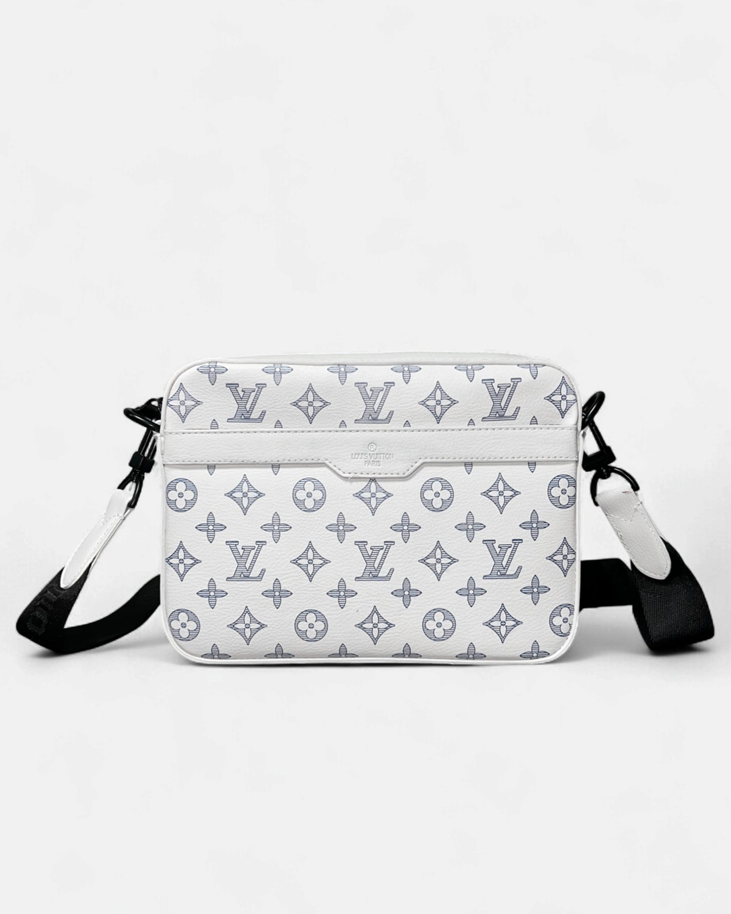 LVTN - Monogram Pattern Trio Set Bags - White/Dark Blue