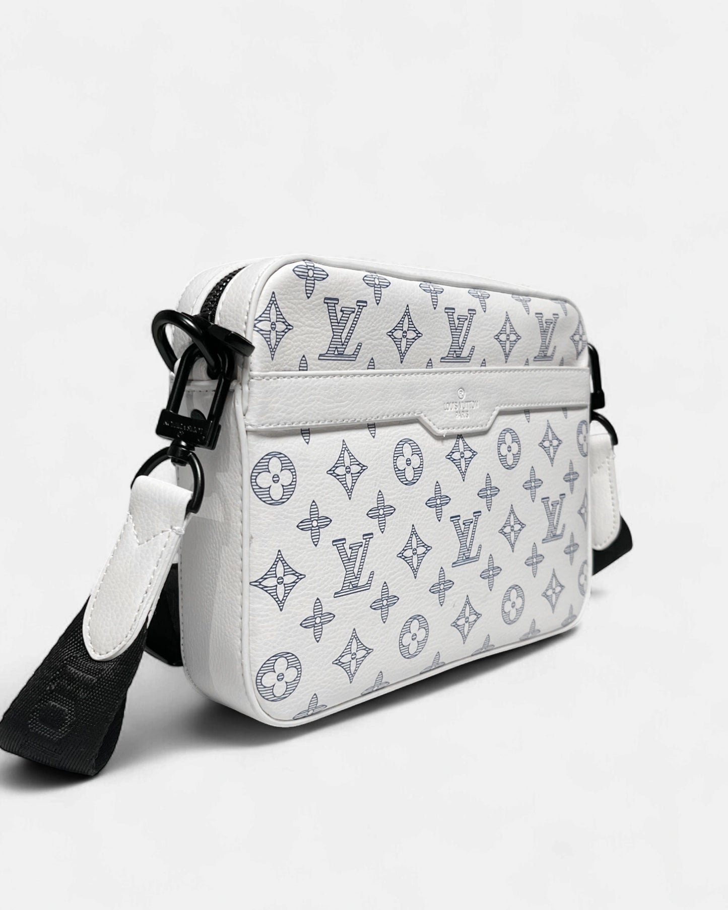 LVTN - Monogram Pattern Trio Set Bags - White/Dark Blue