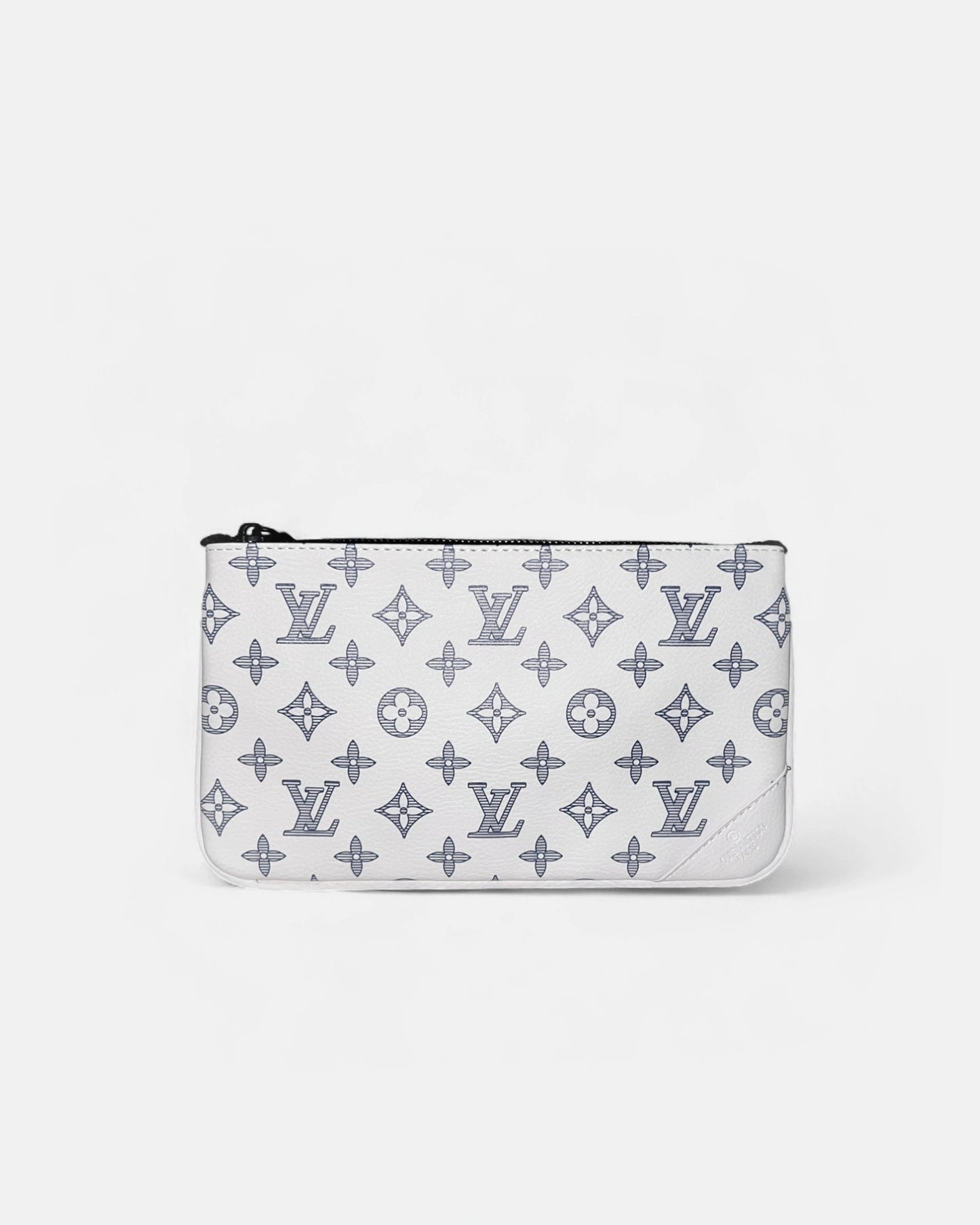 LVTN - Monogram Pattern Trio Set Bags - White/Dark Blue