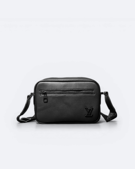 LVTN - Zip Leather Crossbody Bag - Black