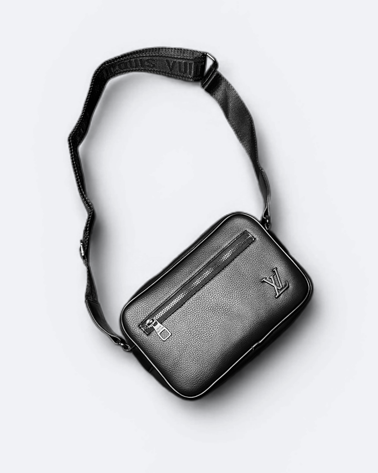 LVTN - Zip Leather Crossbody Bag - Black