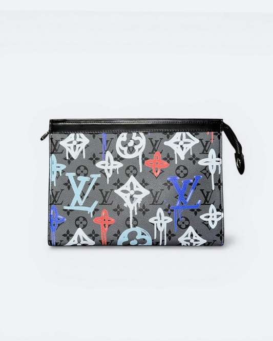 LVTN - Graffiti Pattern Clutch - Gray