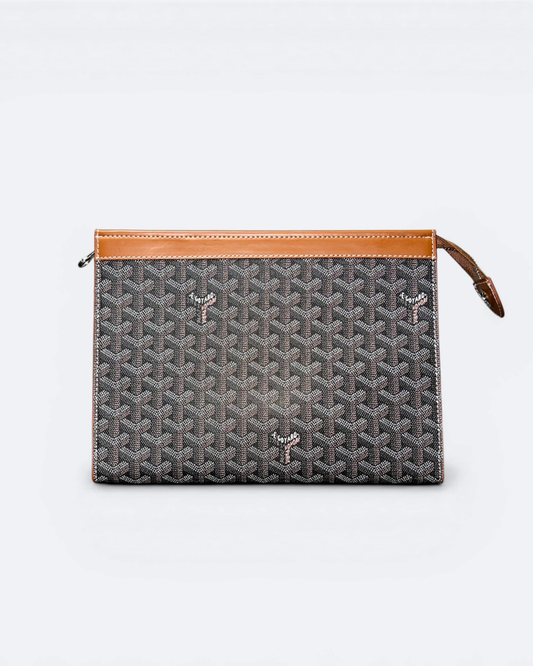Goyard Pattern Clutch - Brown/Leather