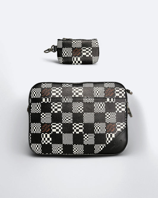 Louis Vuitton - Deformované tašky Damier Duo - čierno-biele