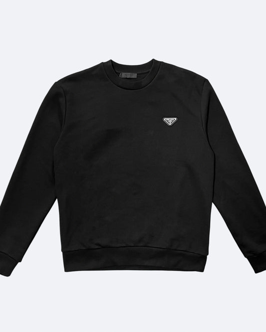 Prada - Logo Plate Sweatshirt - Black