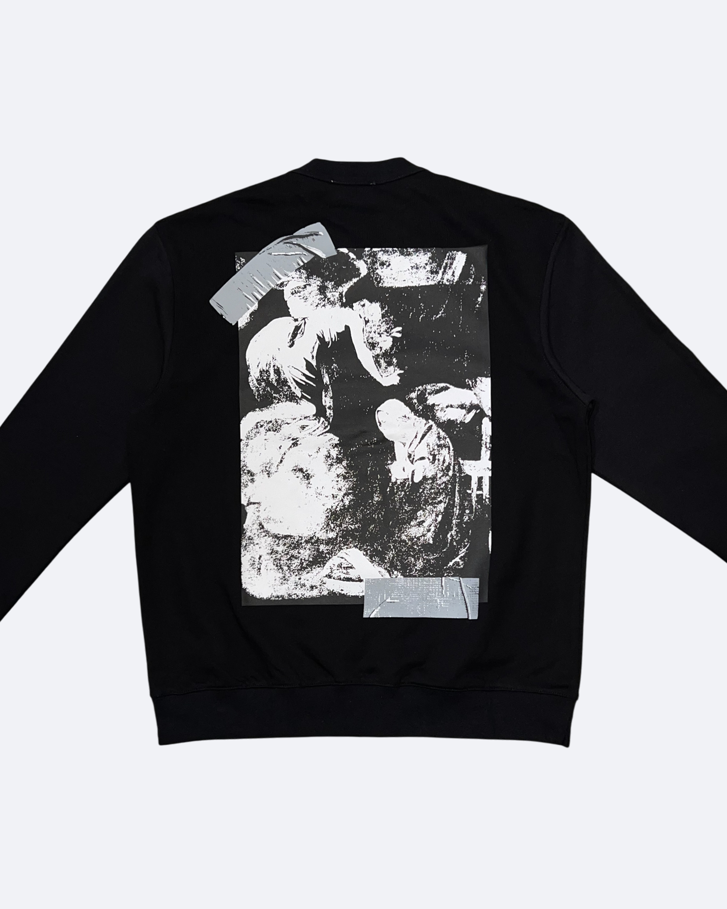 Off-White - Silver Tape Graphic Half-Zip Sweatshirt - Black