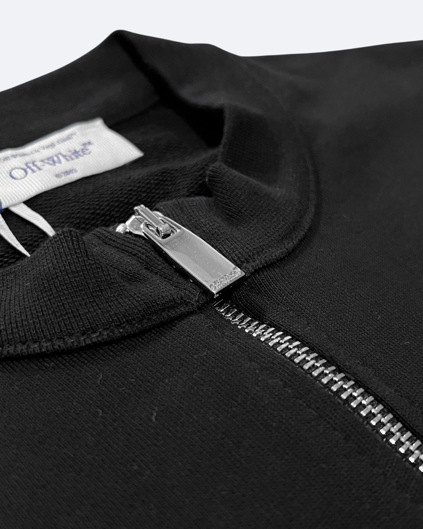 Off-White - Silver Tape Graphic Half-Zip Sweatshirt - Black