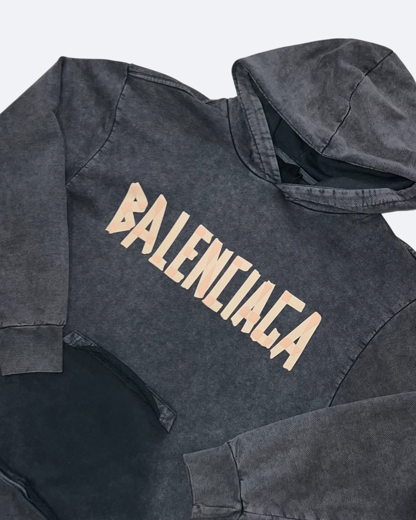 Balenciaga - Yellow Tape Hoodie - Dark Gray