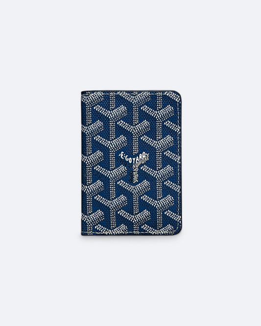 Goyard Pattern Folded Cardholder - Blue