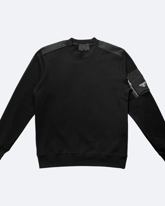 Prada - Sleeve Pocket Sweatshirt - Black
