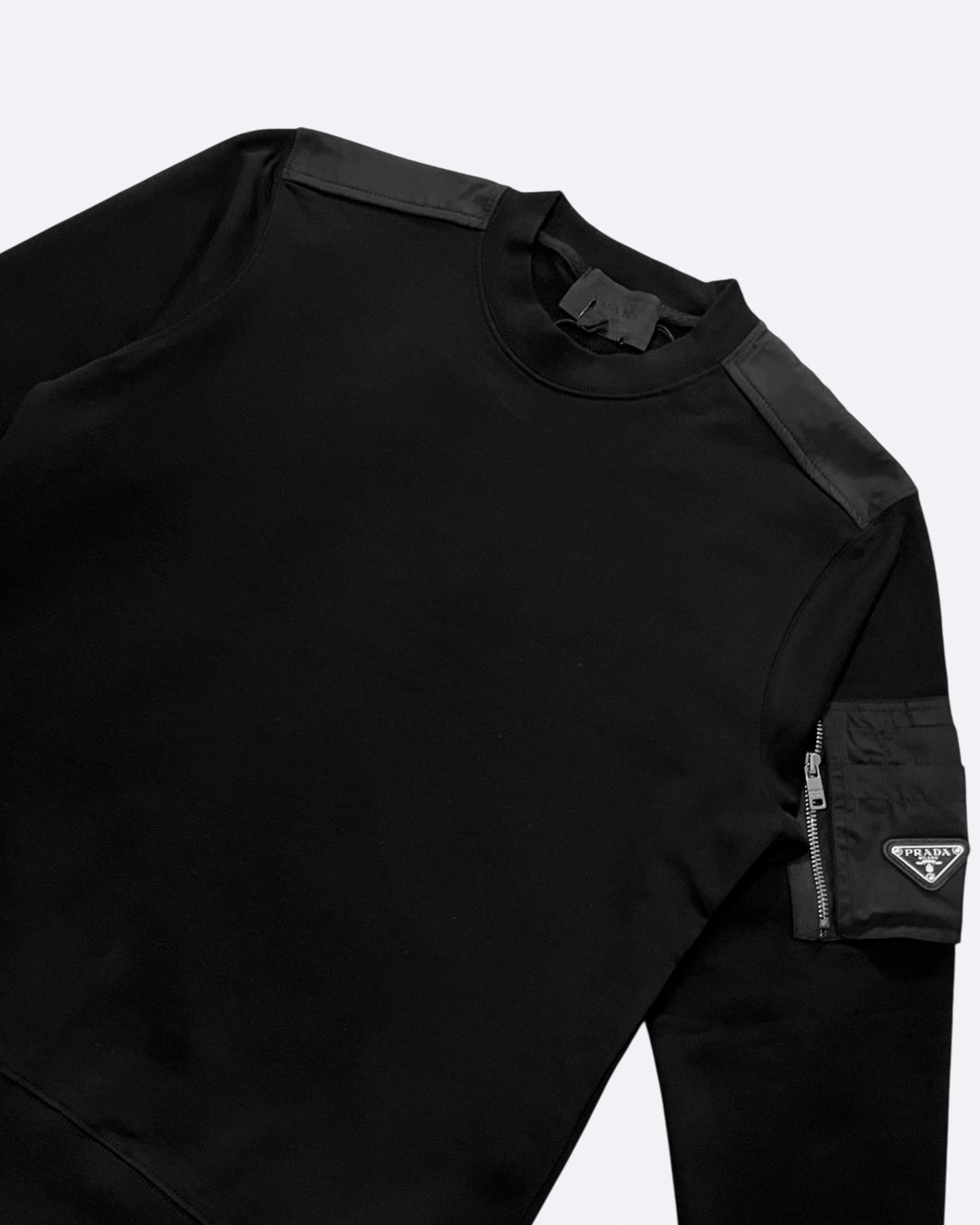 Prada - Sleeve Pocket Sweatshirt - Black