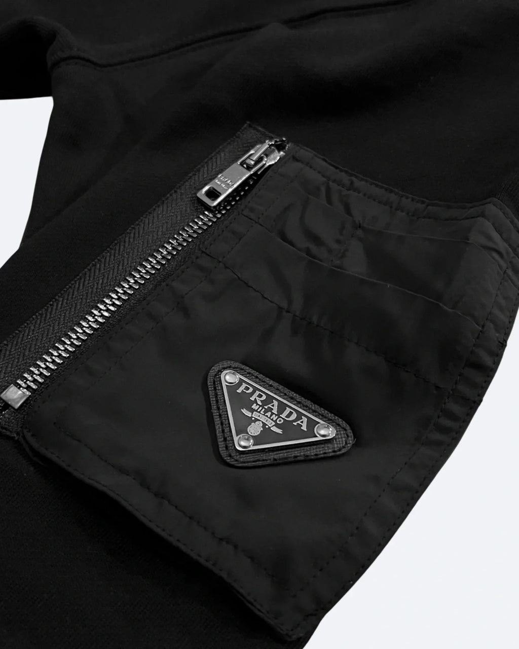 Prada - Sleeve Pocket Sweatshirt - Black