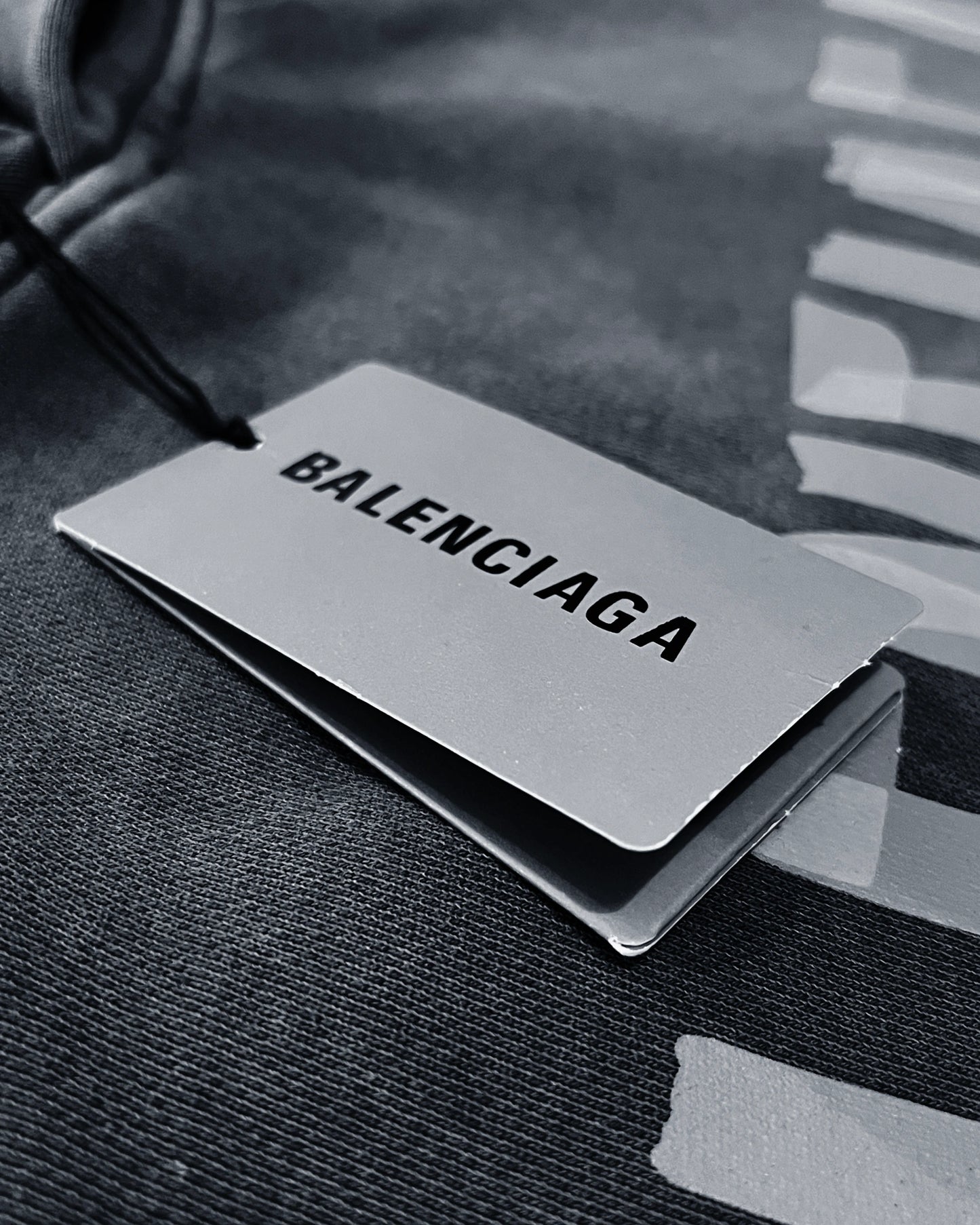 Balenciaga - Yellow Tape Distressed Hoodie - Washed Gray