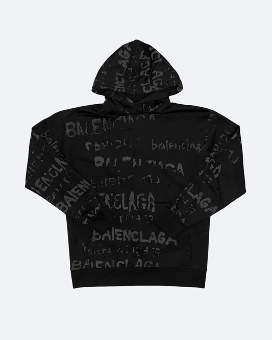 Balenciaga - Shadow Script Hoodie - Black
