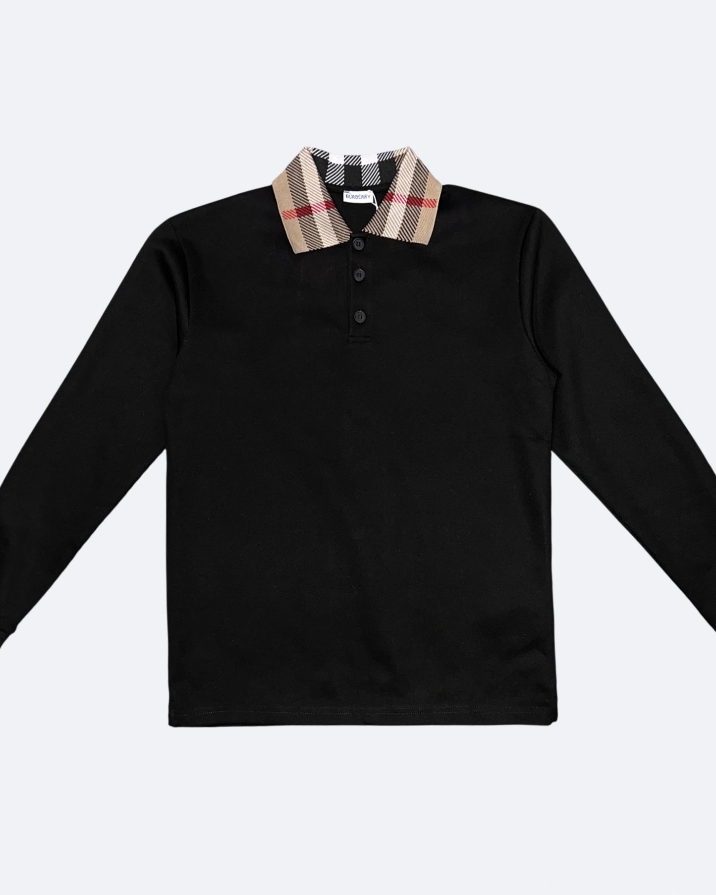 Burberry - Long-Sleeve Polo Shirt - Black