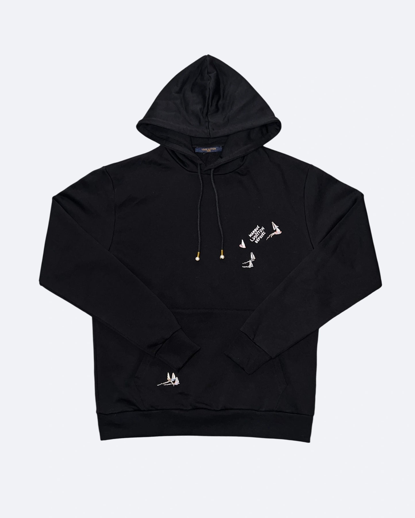 LVTN - Monogram Boats Embroidery Hoodie - Black