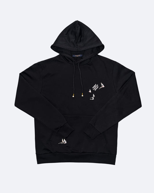 LVTN - Monogram Boats Embroidery Hoodie - Black