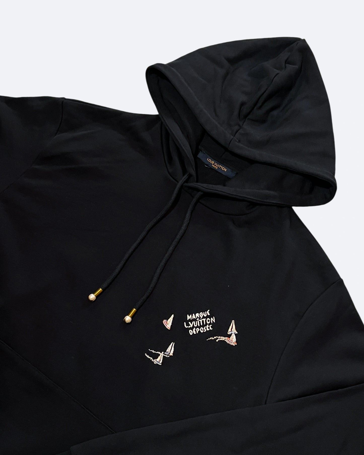 LVTN - Monogram Boats Embroidery Hoodie - Black