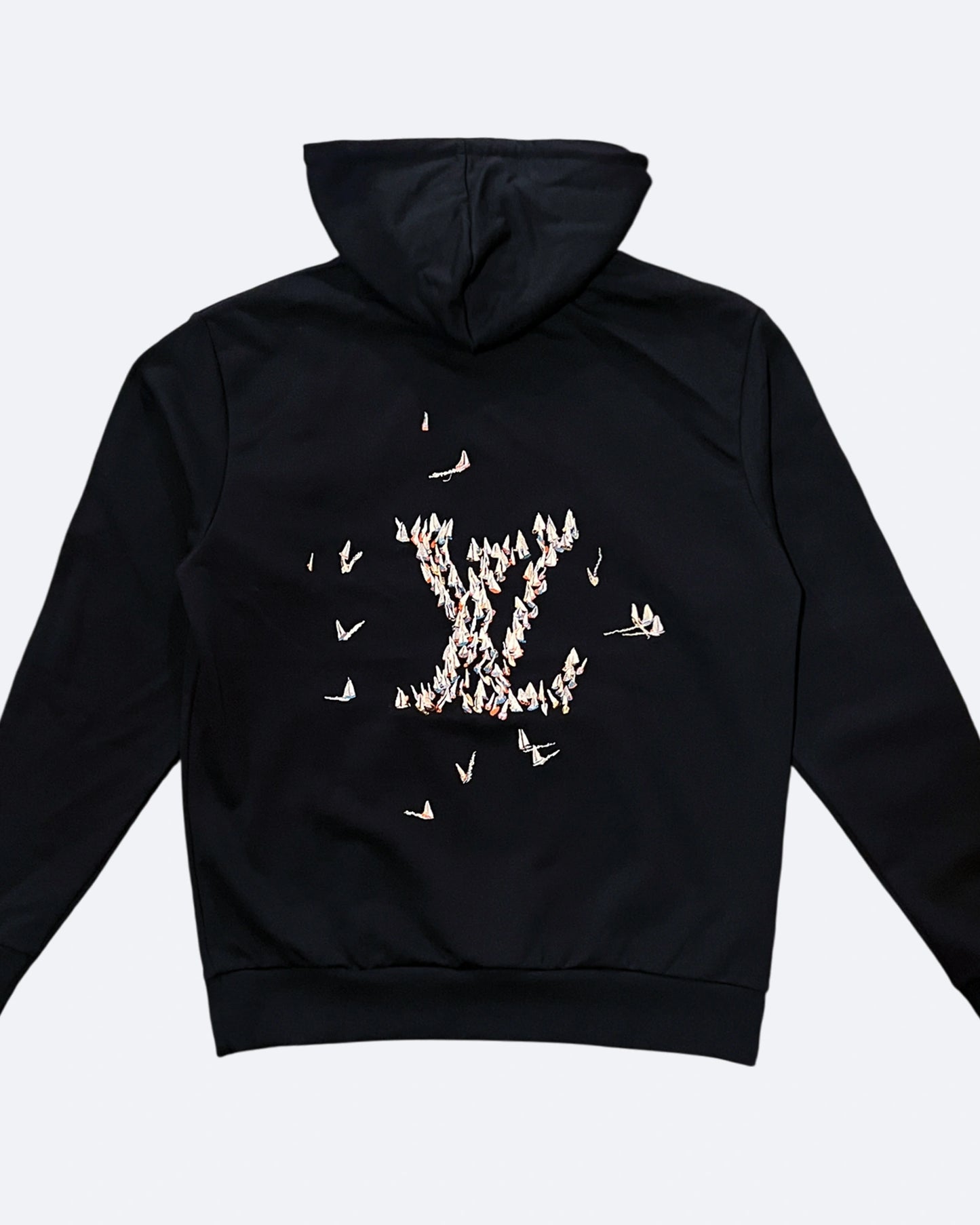 LVTN - Monogram Boats Embroidery Hoodie - Black
