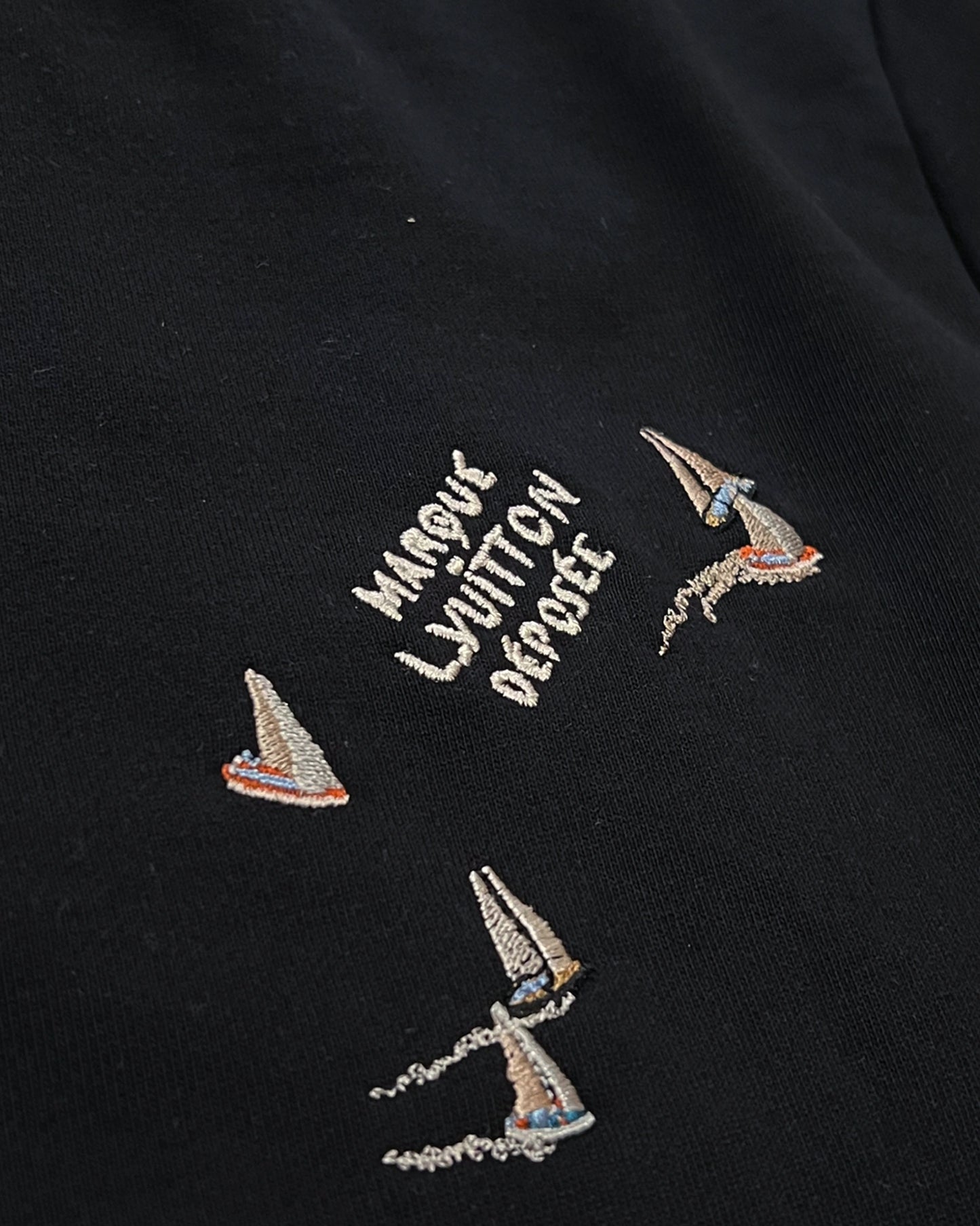 LVTN - Monogram Boats Embroidery Hoodie - Black