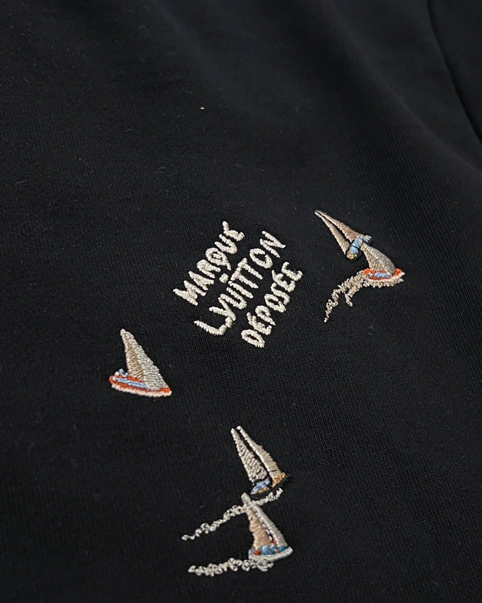 LVTN - Monogram Boats Embroidery Hoodie - Black