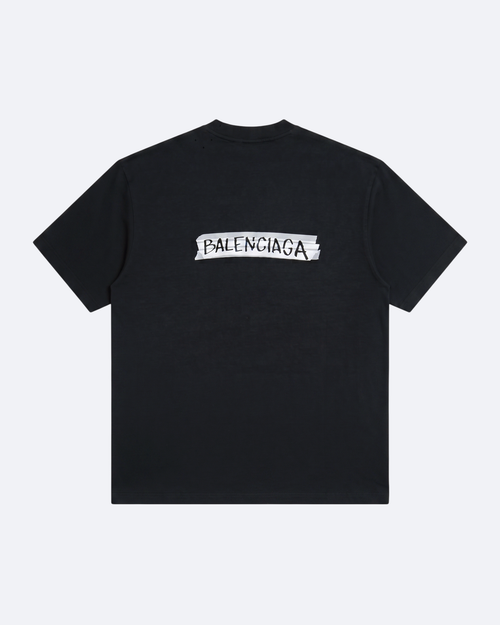 Balenciaga - Brush Tape Distressed T-Shirt - Dark Gray
