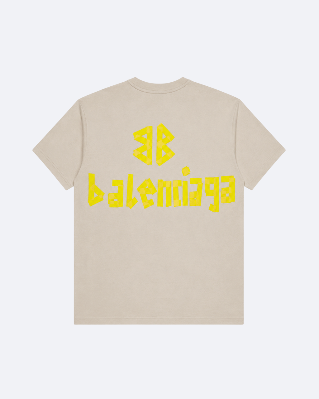 Balenciaga - Yellow Tape Logo T-Shirt - Beige