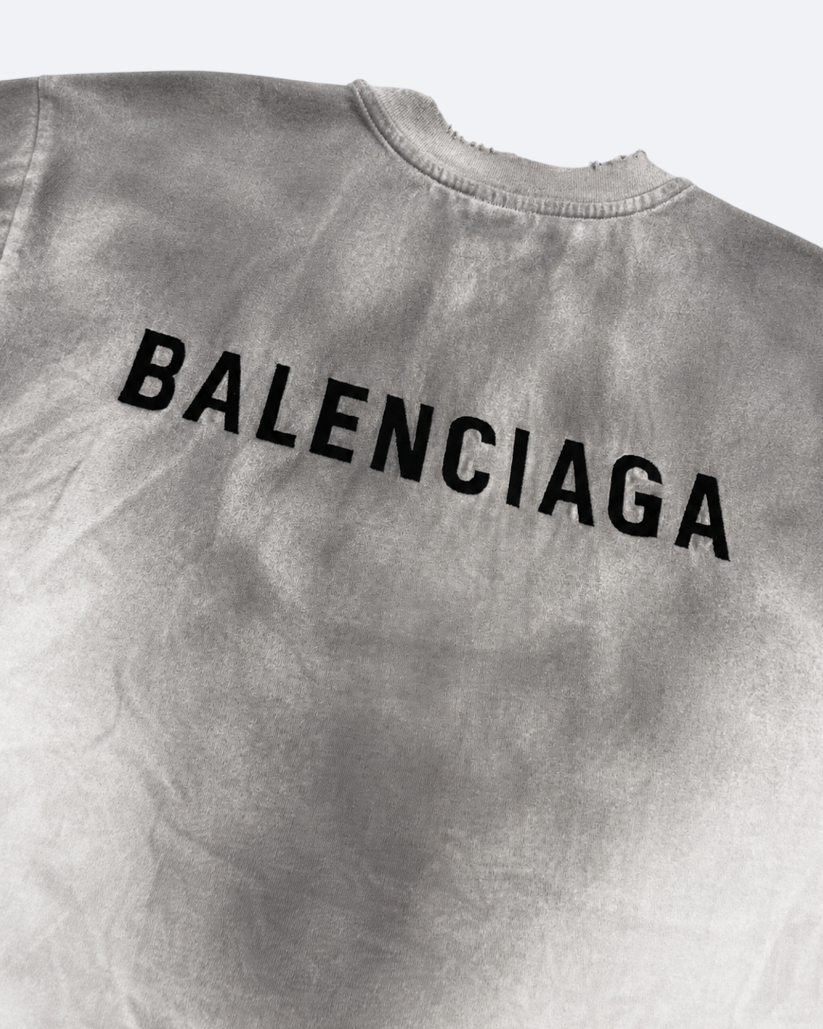 Balenciaga - Classic Logo Distressed T-Shirt - Dirty White