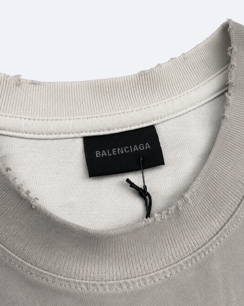 Balenciaga - Classic Logo Distressed T-Shirt - Dirty White