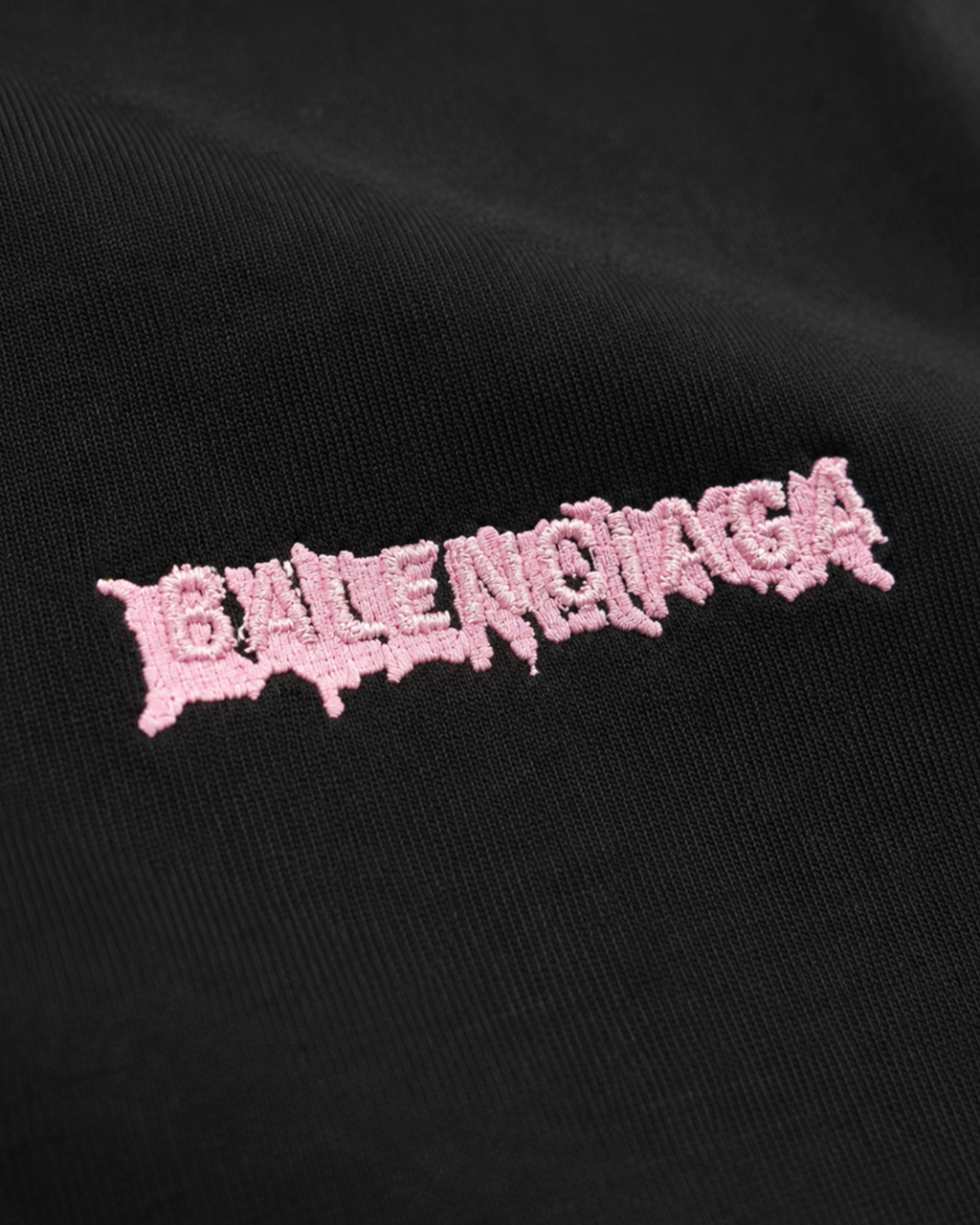 Balenciaga - Sticky Pink Logo Distressed T-Shirt - Black