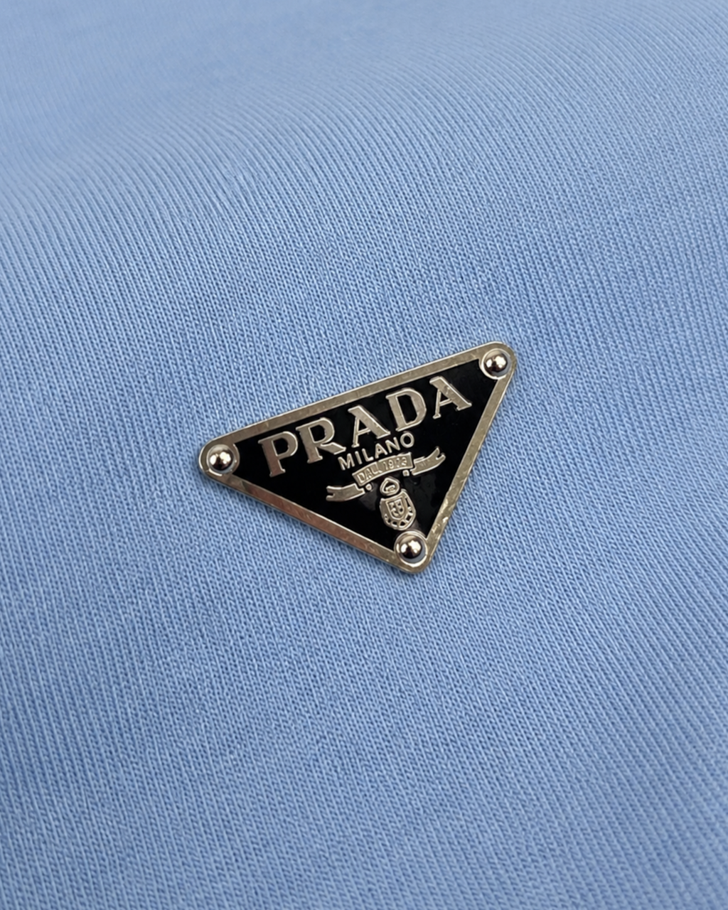 Prada - Triangle Logo T-Shirt - Light Blue