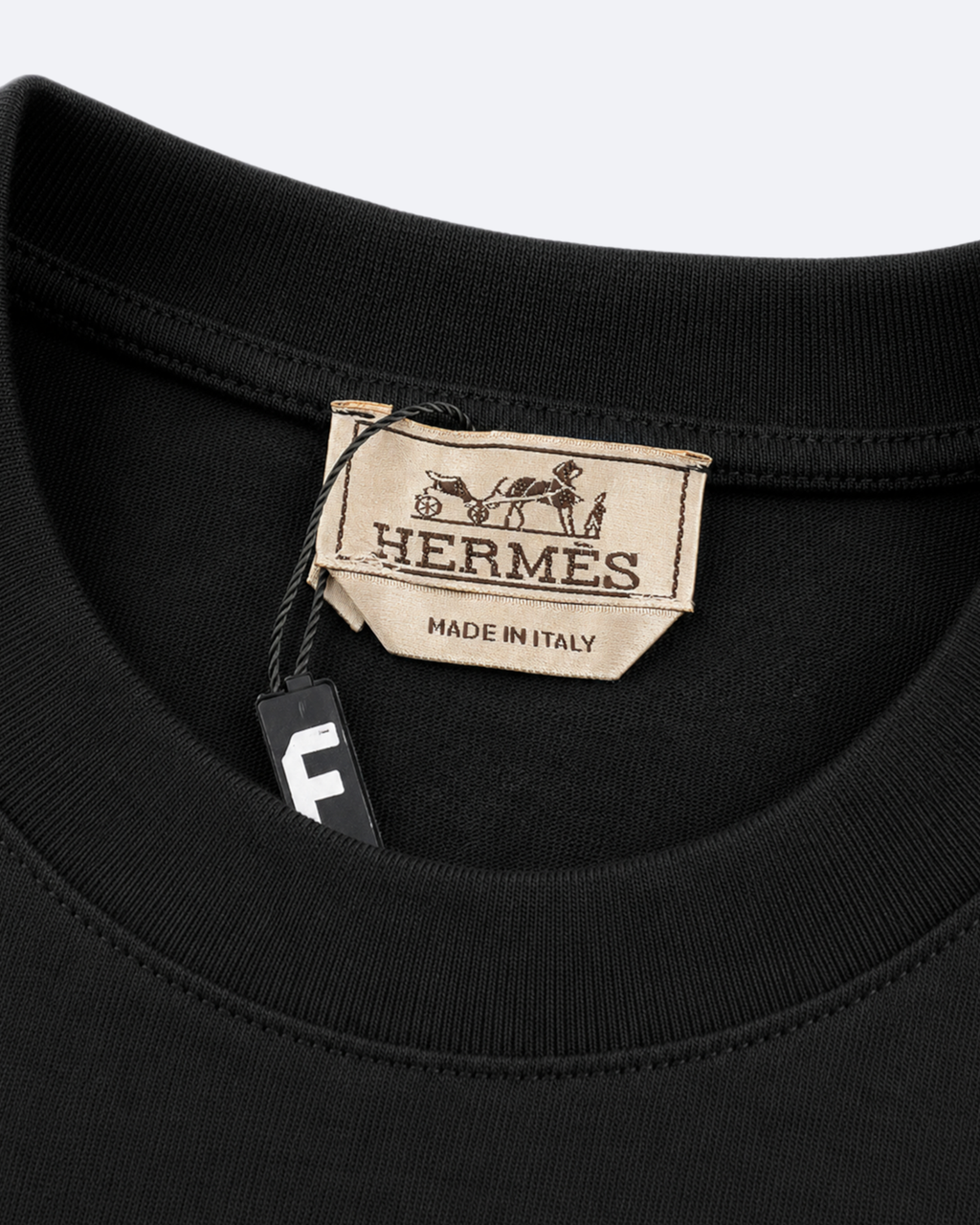 Hermes - Horse In The Sea Embroidery T-Shirt - Black