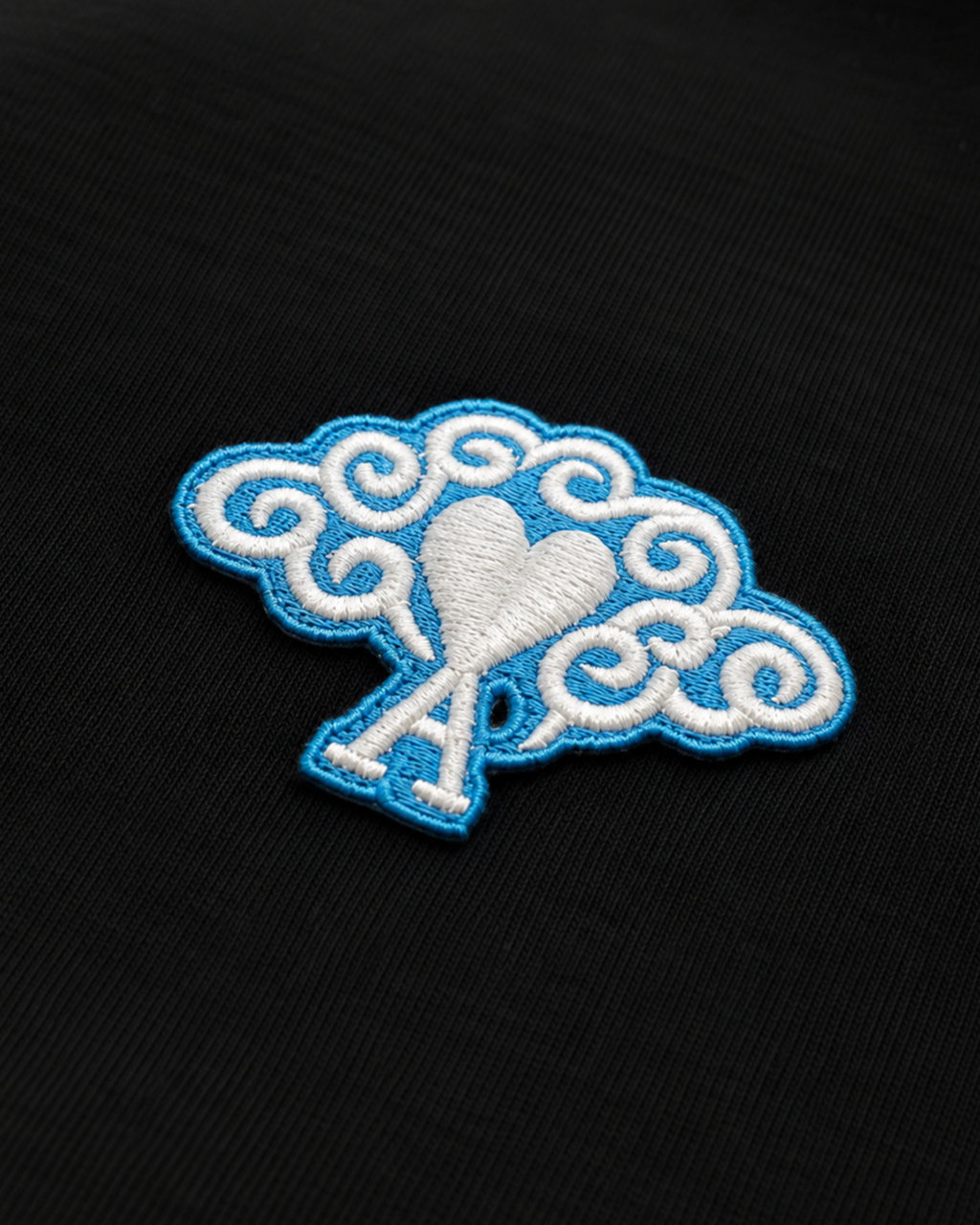 AMI - Cloud Logo Embroidery T-Shirt - Black