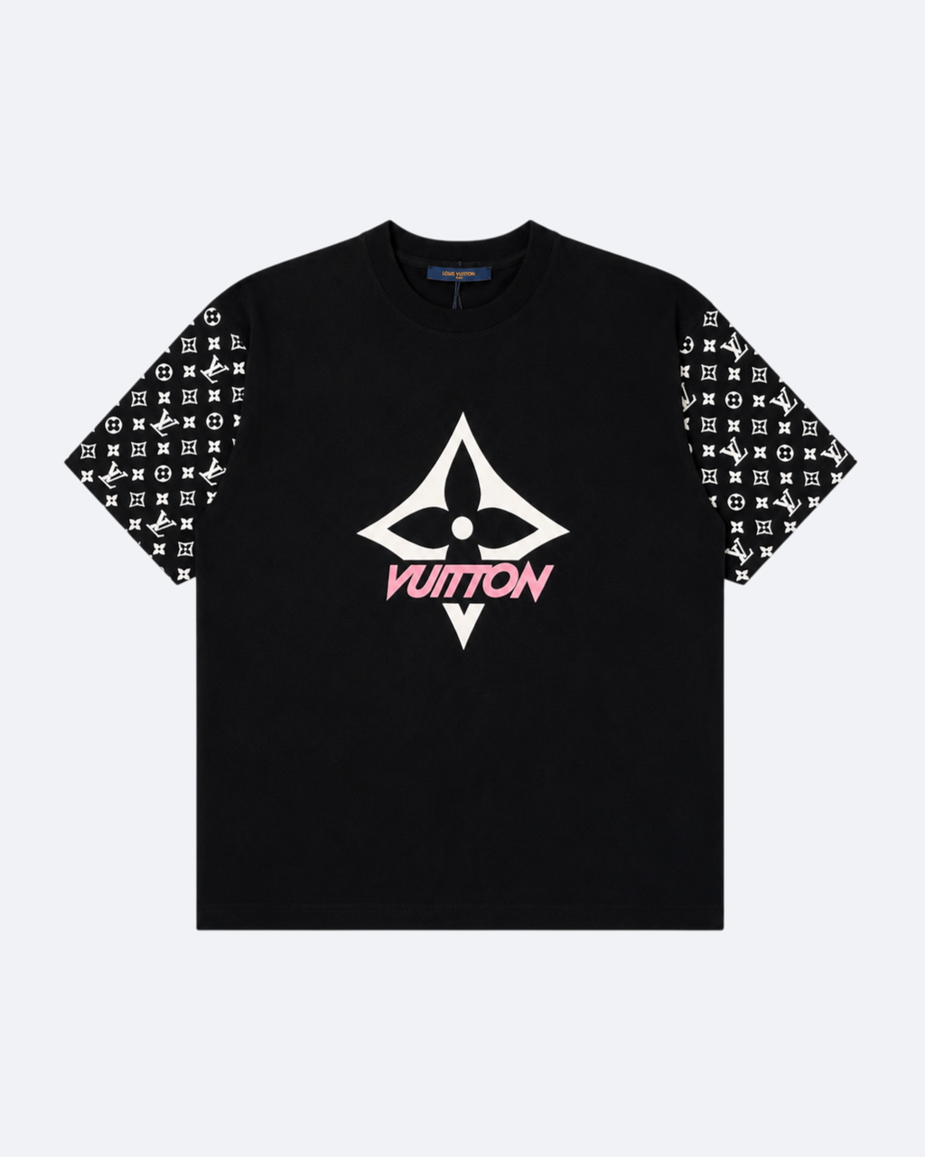 LVTN - Star Pattern Sleeve T-Shirt - Black