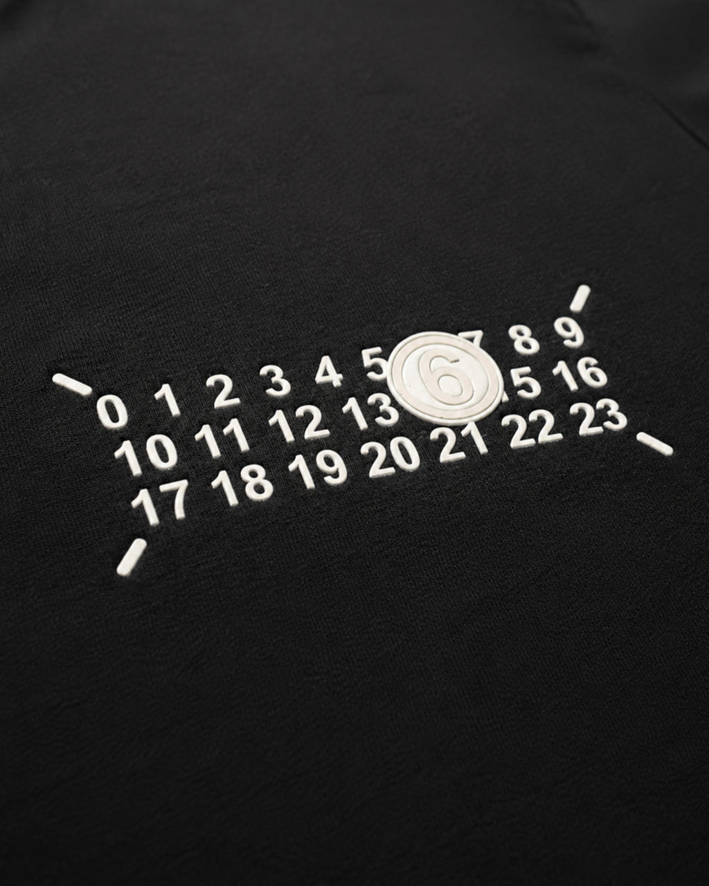 Maison Margiela - Numeric Logo Embossed T-Shirt - Black