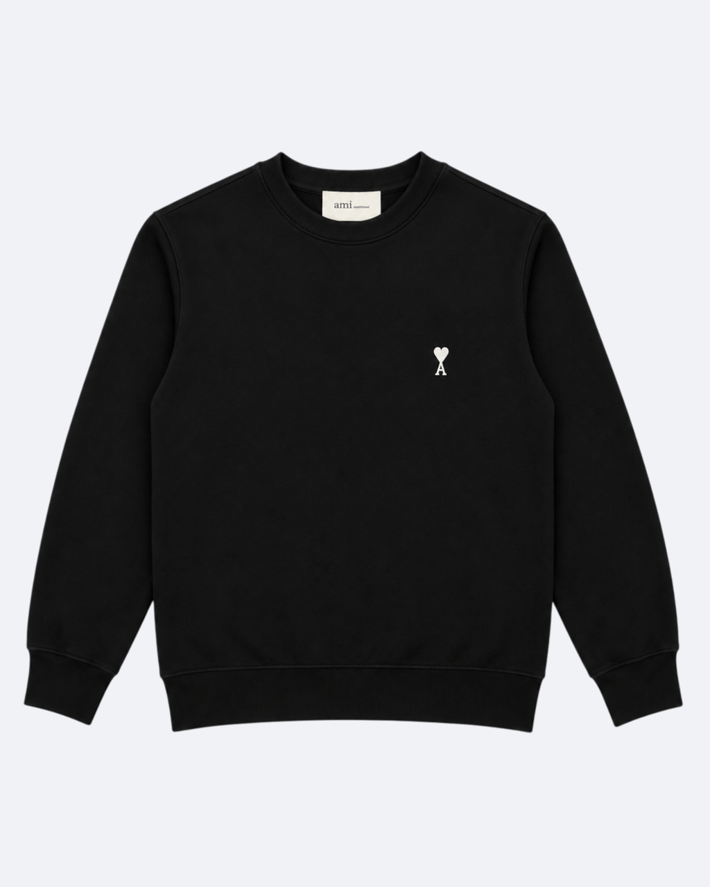 AMI - White Heart Logo Sweatshirt - Black