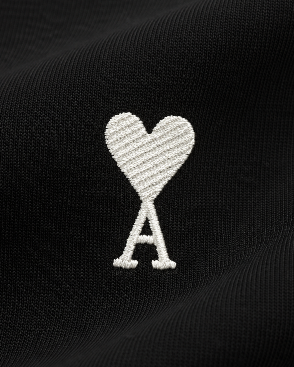 AMI - White Heart Logo Sweatshirt - Black