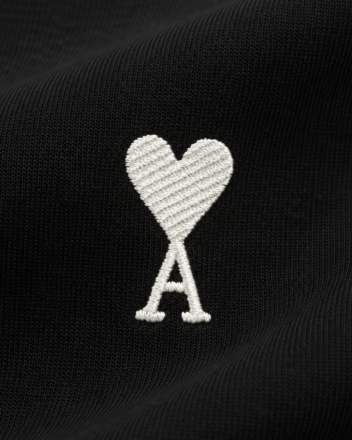 AMI - White Heart Logo Sweatshirt - Black